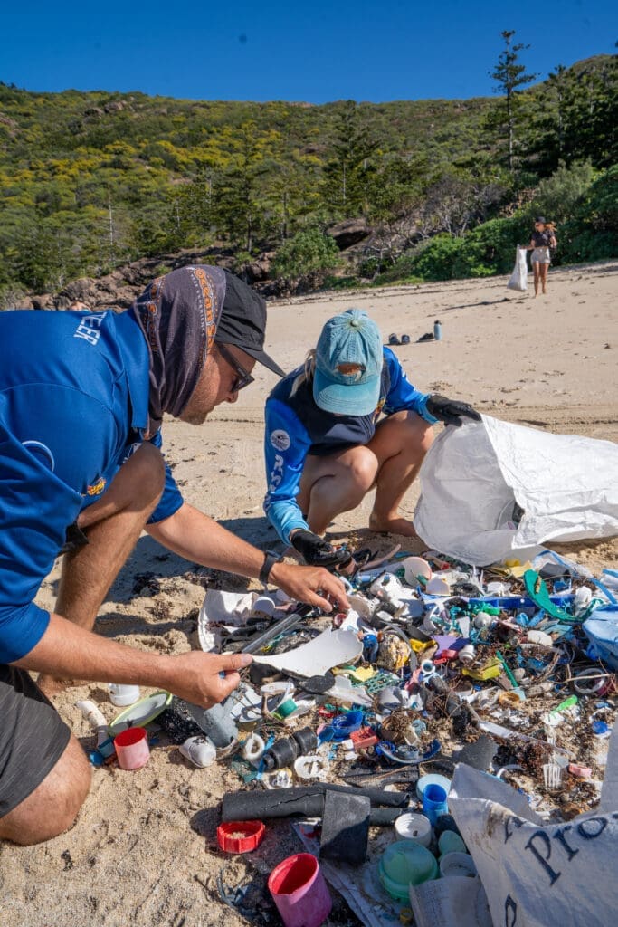 Ocean Rafting crew on beach clean